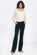 Czarne spodnie typu bootcut SD80 Black - Nife Nife Czarne spodnie typu bootcut SD80 Black - Nife Nife