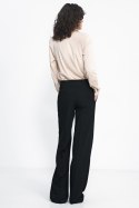 Czarne spodnie typu wide leg SD81 Black - Nife Nife Czarne spodnie typu wide leg SD81 Black - Nife Nife