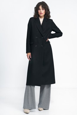 Czarny płaszcz oversize PL20 Black - Nife Nife