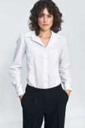 Elegancka biała koszula K71 White - Nife Nife Elegancka biała koszula K71 White - Nife Nife