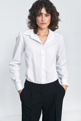 Elegancka biała koszula K71 White - Nife Nife