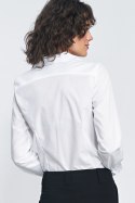 Elegancka biała koszula K71 White - Nife Nife Elegancka biała koszula K71 White - Nife Nife