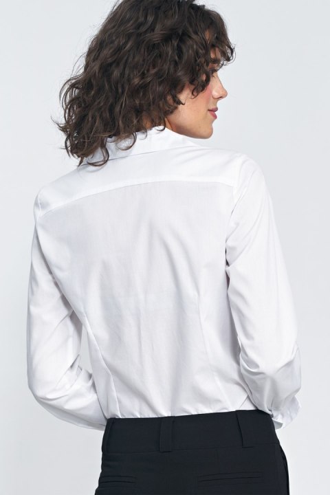 Elegancka biała koszula K71 White - Nife Nife Elegancka biała koszula K71 White - Nife Nife