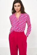 Elegancka bluzka z długim rękawem we wzór B150 Wzór - Nife Nife Elegancka bluzka z długim rękawem we wzór B150 Wzór - Nife Nife