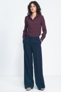 Granatowe spodnie typu wide leg SD81 Navy - Nife Nife Granatowe spodnie typu wide leg SD81 Navy - Nife Nife