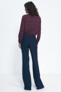 Granatowe spodnie typu wide leg SD81 Navy - Nife Nife Granatowe spodnie typu wide leg SD81 Navy - Nife Nife
