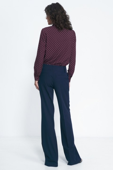 Granatowe spodnie typu wide leg SD81 Navy - Nife Nife Granatowe spodnie typu wide leg SD81 Navy - Nife Nife