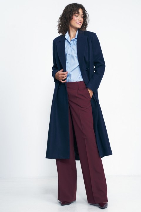 Granatowy płaszcz oversize PL20 Navy - Nife Nife Granatowy płaszcz oversize PL20 Navy - Nife Nife