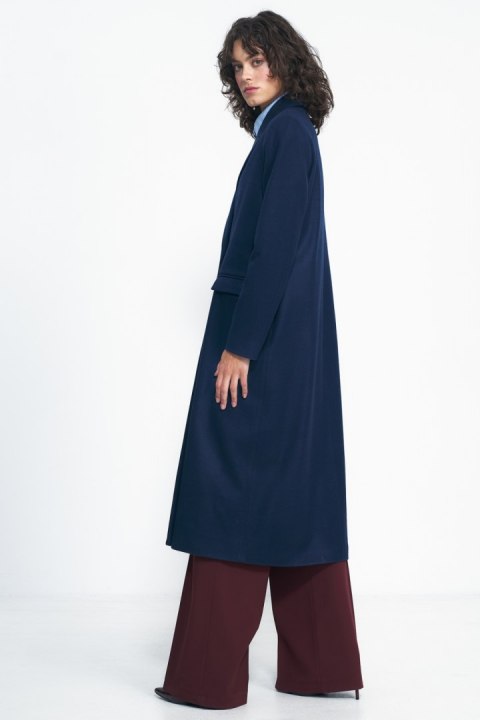 Granatowy płaszcz oversize PL20 Navy - Nife Nife Granatowy płaszcz oversize PL20 Navy - Nife Nife