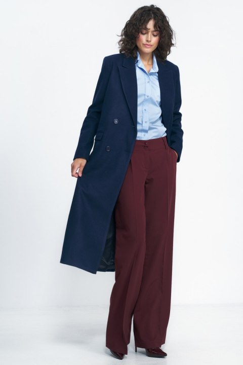 Granatowy płaszcz oversize PL20 Navy - Nife Nife Granatowy płaszcz oversize PL20 Navy - Nife Nife