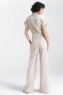 Kombinezon lniany KM34 Beige - Nife Nife Kombinezon lniany KM34 Beige - Nife Nife