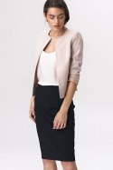 Krótki prosty żakiet Z33 Beige - Nife Nife Krótki prosty żakiet Z33 Beige - Nife Nife