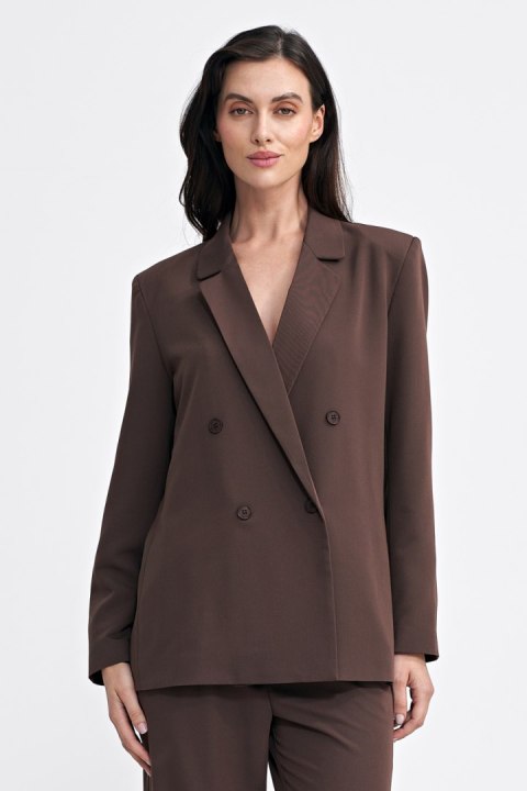 Marynarka oversize dwurzędowa Z69 Brown - Nife Nife Marynarka oversize dwurzędowa Z69 Brown - Nife Nife