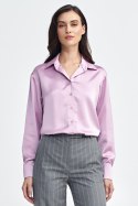 Satynowa koszula body K80 Pink - Nife Nife Satynowa koszula body K80 Pink - Nife Nife
