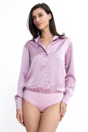 Satynowa koszula body K80 Pink - Nife Nife Satynowa koszula body K80 Pink - Nife Nife