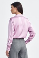 Satynowa koszula body K80 Pink - Nife Nife Satynowa koszula body K80 Pink - Nife Nife