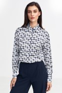 Satynowa koszula body K83 Navy/Wzór - Nife Nife Satynowa koszula body K83 Navy/Wzór - Nife Nife