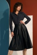 Spódnica Czarna spódnica midi z ecoskóry SP71 Black - Nife Nife Spódnica Czarna spódnica midi z ecoskóry SP71 Black - Nife Nife