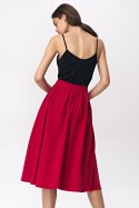 Spódnica Rozkloszowana czerwona spódnica midi SP50 Red - Nife Nife Spódnica Rozkloszowana czerwona spódnica midi SP50 Red - Nife Nife