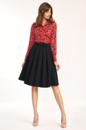 Spódnica midi z paskiem w kolorze czarnym SP63 Black - Nife Nife Spódnica midi z paskiem w kolorze czarnym SP63 Black - Nife Nife