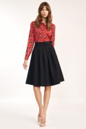 Spódnica midi z paskiem w kolorze czarnym SP63 Black - Nife Nife Spódnica midi z paskiem w kolorze czarnym SP63 Black - Nife Nife
