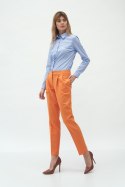Spodnie Pomarańczowe spodnie z zakładką SD59 Orange - Nife Nife Spodnie Pomarańczowe spodnie z zakładką SD59 Orange - Nife Nife
