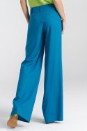 Spodnie lniane wide leg SD85 Blue - Nife Nife Spodnie lniane wide leg SD85 Blue - Nife Nife