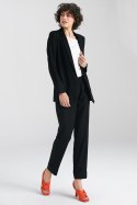 Spodnie lniane z gumką w pasie SD84 Black - Nife Nife