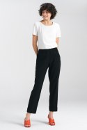 Spodnie lniane z gumką w pasie SD84 Black - Nife Nife