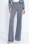 Spodnie wide leg w granatową jodełkę SD82 Navy - Nife Nife Spodnie wide leg w granatową jodełkę SD82 Navy - Nife Nife