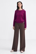 Spodnie z zakładkami wide leg SD102 Brown - Nife Nife Spodnie z zakładkami wide leg SD102 Brown - Nife Nife