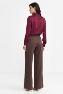 Spodnie z zakładkami wide leg SD102 Brown - Nife Nife Spodnie z zakładkami wide leg SD102 Brown - Nife Nife