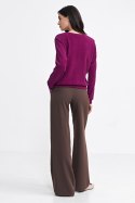 Spodnie z zakładkami wide leg SD102 Brown - Nife Nife Spodnie z zakładkami wide leg SD102 Brown - Nife Nife