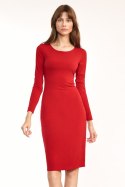 Sukienka Czerwona dopasowana sukienka S192 Red - Nife Nife Sukienka Czerwona dopasowana sukienka S192 Red - Nife Nife