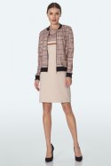 Sukienka Prosta sukienka z kieszeniami w beżową kratę S160 Beige/Krata - Nife Nife Sukienka Prosta sukienka z kieszeniami w beżową kratę S160 Beige/Krata - Nife Nife
