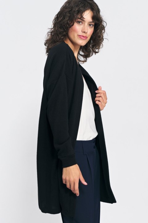 Sweter Niezapinany czarny sweter SW11 Black - Nife Nife Sweter Niezapinany czarny sweter SW11 Black - Nife Nife