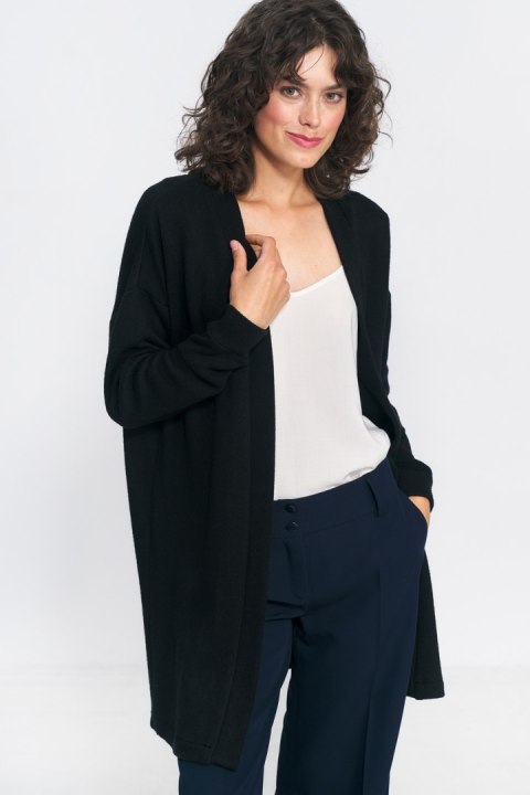 Sweter Niezapinany czarny sweter SW11 Black - Nife Nife Sweter Niezapinany czarny sweter SW11 Black - Nife Nife