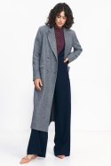 Szary płaszcz oversize PL20 Grey - Nife Nife Szary płaszcz oversize PL20 Grey - Nife Nife