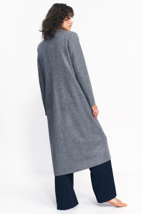 Szary płaszcz oversize PL20 Grey - Nife Nife Szary płaszcz oversize PL20 Grey - Nife Nife