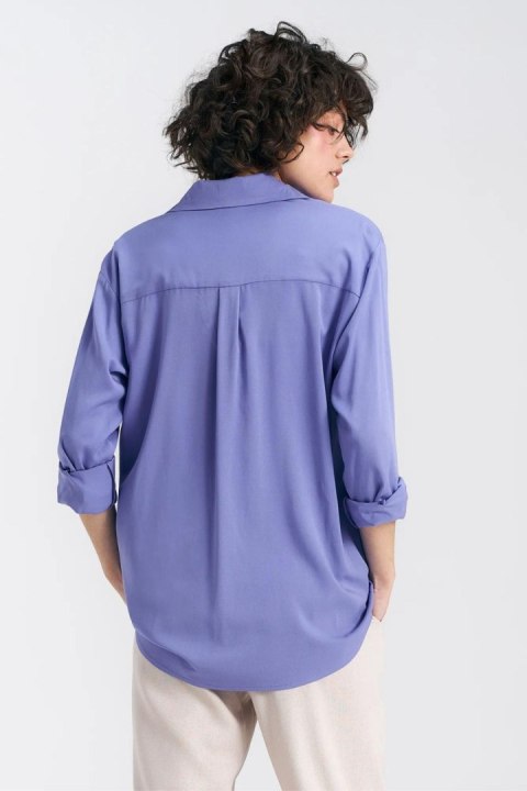 Wiskozowa koszula oversize K75 Violet - Nife Nife Wiskozowa koszula oversize K75 Violet - Nife Nife