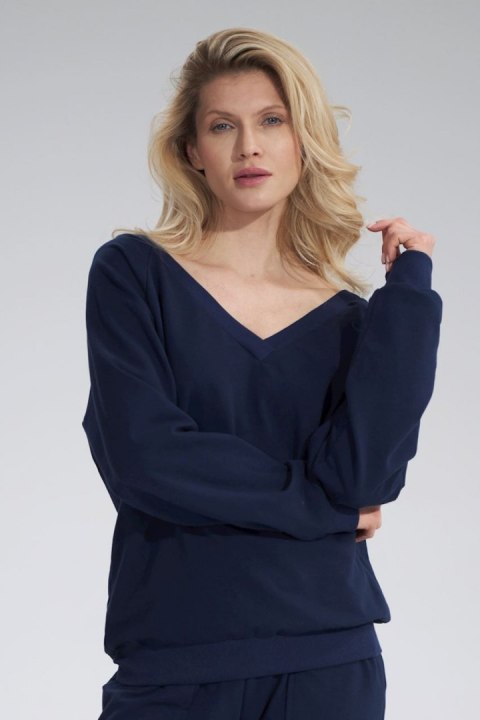 Bluza Damska Model M799 Navy - Figl Figl Bluza Damska Model M799 Navy - Figl Figl