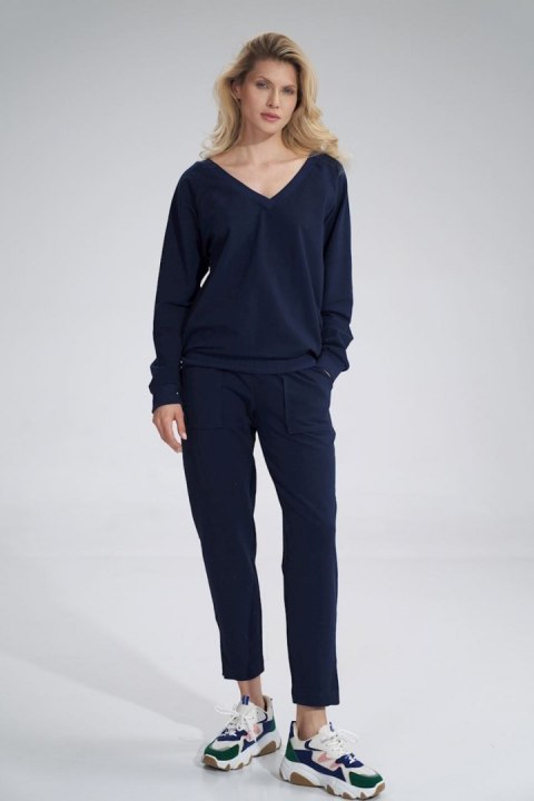 Bluza Damska Model M799 Navy - Figl Figl Bluza Damska Model M799 Navy - Figl Figl