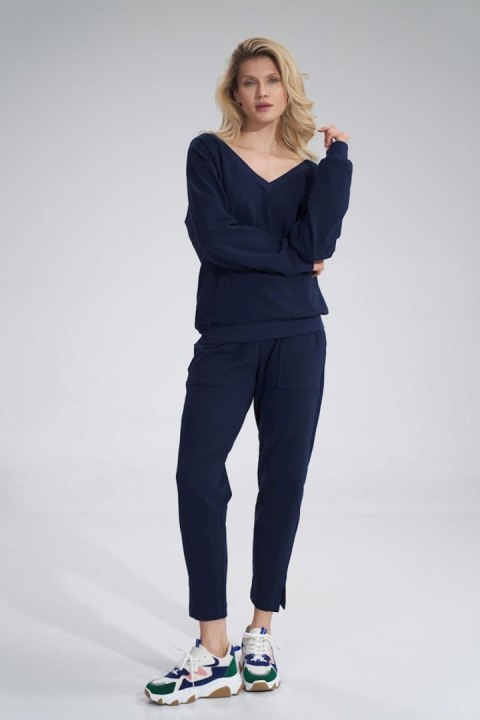 Bluza Damska Model M799 Navy - Figl Figl Bluza Damska Model M799 Navy - Figl Figl