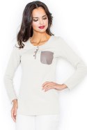 Bluzka Model M156 Beige - Figl Figl Bluzka Model M156 Beige - Figl Figl