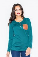 Bluzka Model M156 Green - Figl Figl Bluzka Model M156 Green - Figl Figl