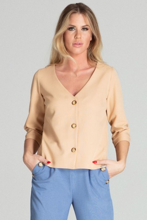 Koszula Damska Model M699 Beige - Figl Figl Koszula Damska Model M699 Beige - Figl Figl