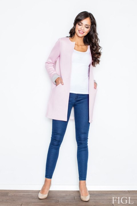 Płaszcz Damski Model M366 Light Pink - Figl Figl Płaszcz Damski Model M366 Light Pink - Figl Figl