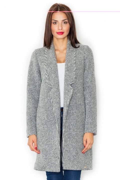 Płaszcz Damski Model M527 Grey - Figl Figl Płaszcz Damski Model M527 Grey - Figl Figl
