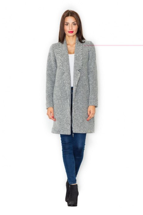 Płaszcz Damski Model M527 Grey - Figl Figl Płaszcz Damski Model M527 Grey - Figl Figl