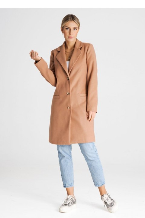 Płaszcz Damski Model M989 Beige - Figl Figl Płaszcz Damski Model M989 Beige - Figl Figl